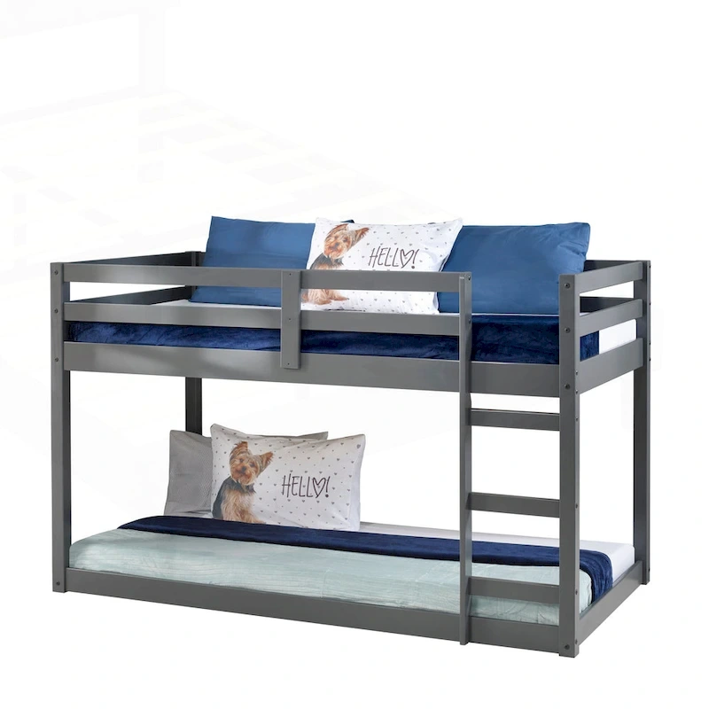 Versatile Wooden Twin Loft Bed with Integrated Slats and Guard-Rail