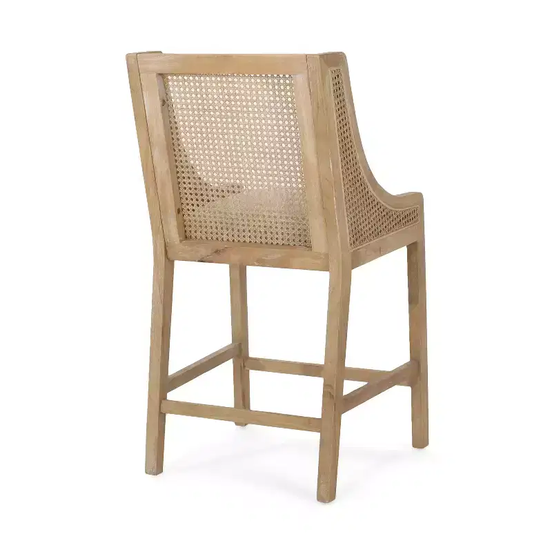 GDFStudio Deville Upholstered 25.5 inch Wood and Cane Counter Stools (Set of 2)
