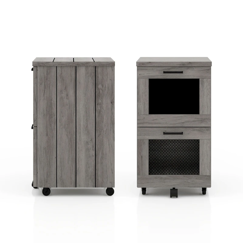 DH BASIC Rustic Grey 2-Drawer File Cabinet by Denhour