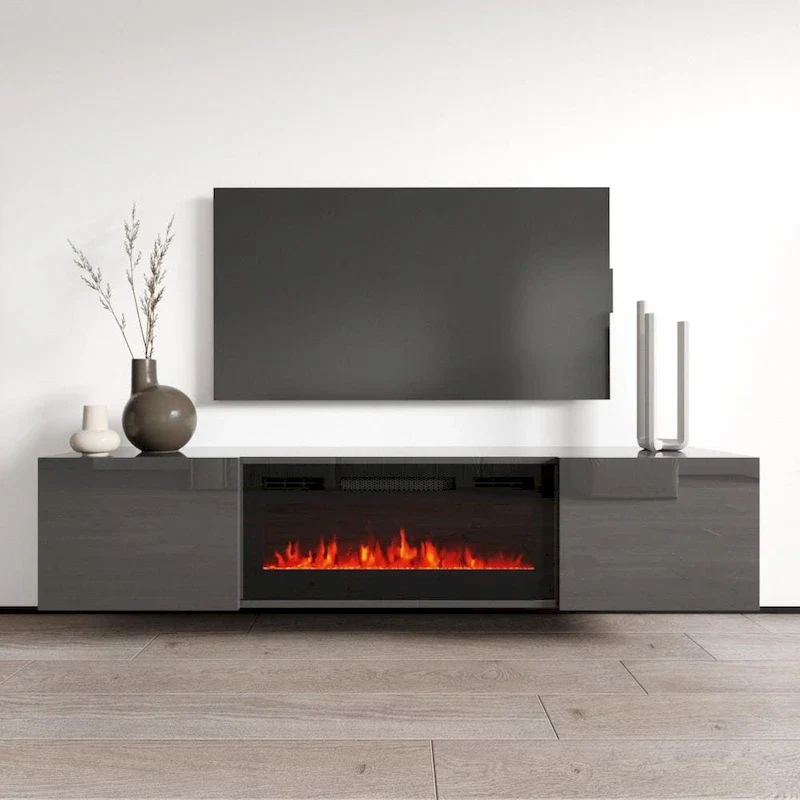 Cali EF Wall Mounted Electric Fireplace Modern 72 TV Stand