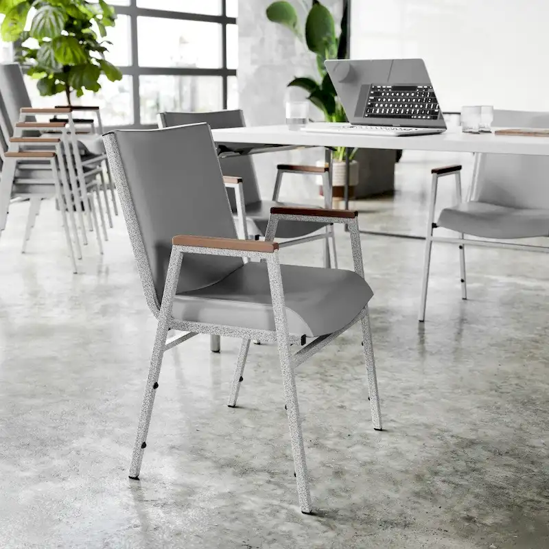 Heavy Duty Stack Chair with Arms - 21D x 21W x 31H
