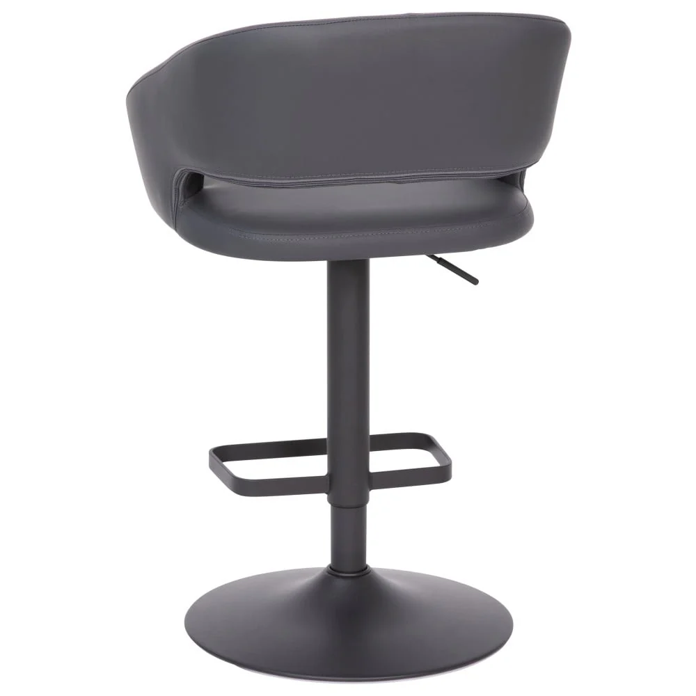 Modern Upholstered Adjustable-Height Barstool with Rounded Back