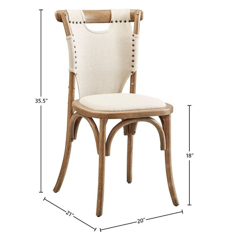 Nashville Oak & Canvas Bentwood Side Chair