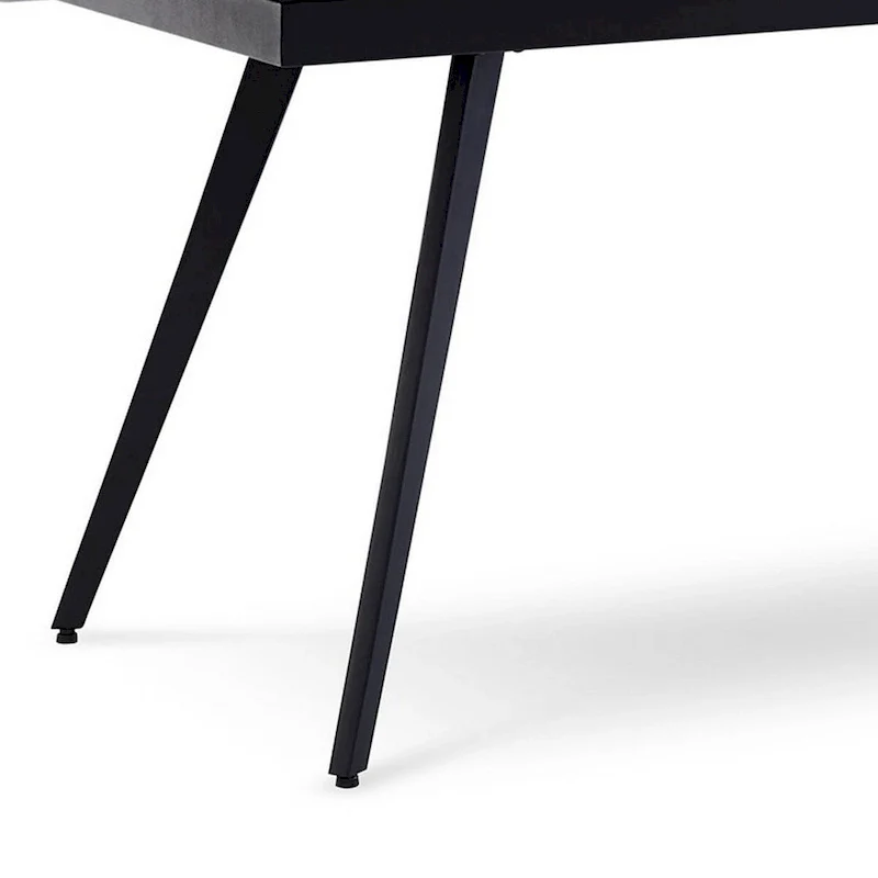 79 Inch Extendable Modern Dining Table, Textured Stone Surface, Warm Gray