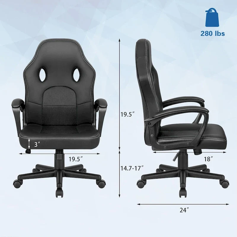 High Back Black Leather Office Gaming Chair