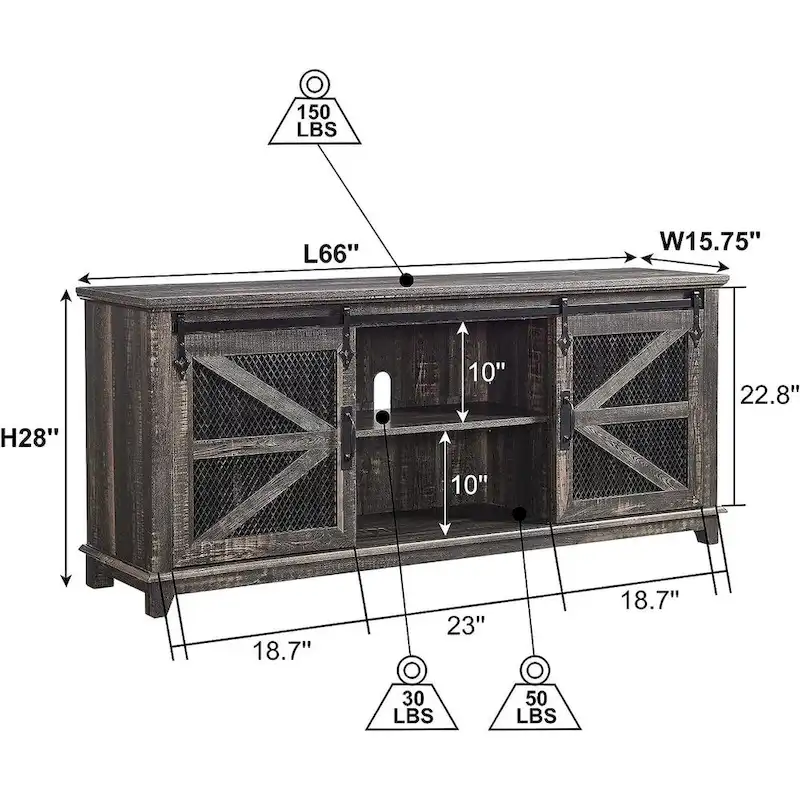 Industrial & Farmhouse TV Stand, Entertainment Center, TV Console