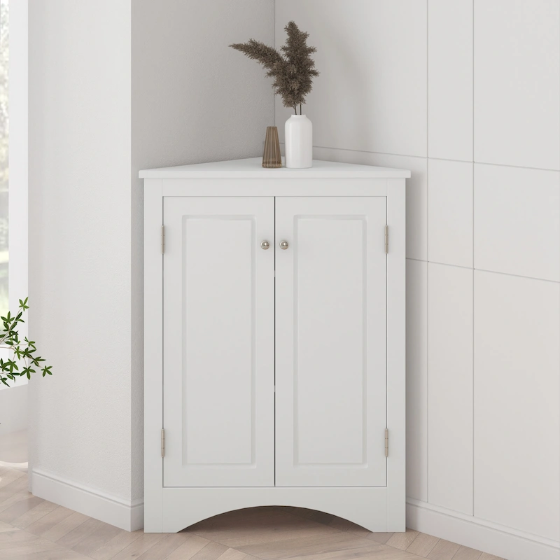 Triangle Bathroom Storage Cabinet with Adjustable Shelves