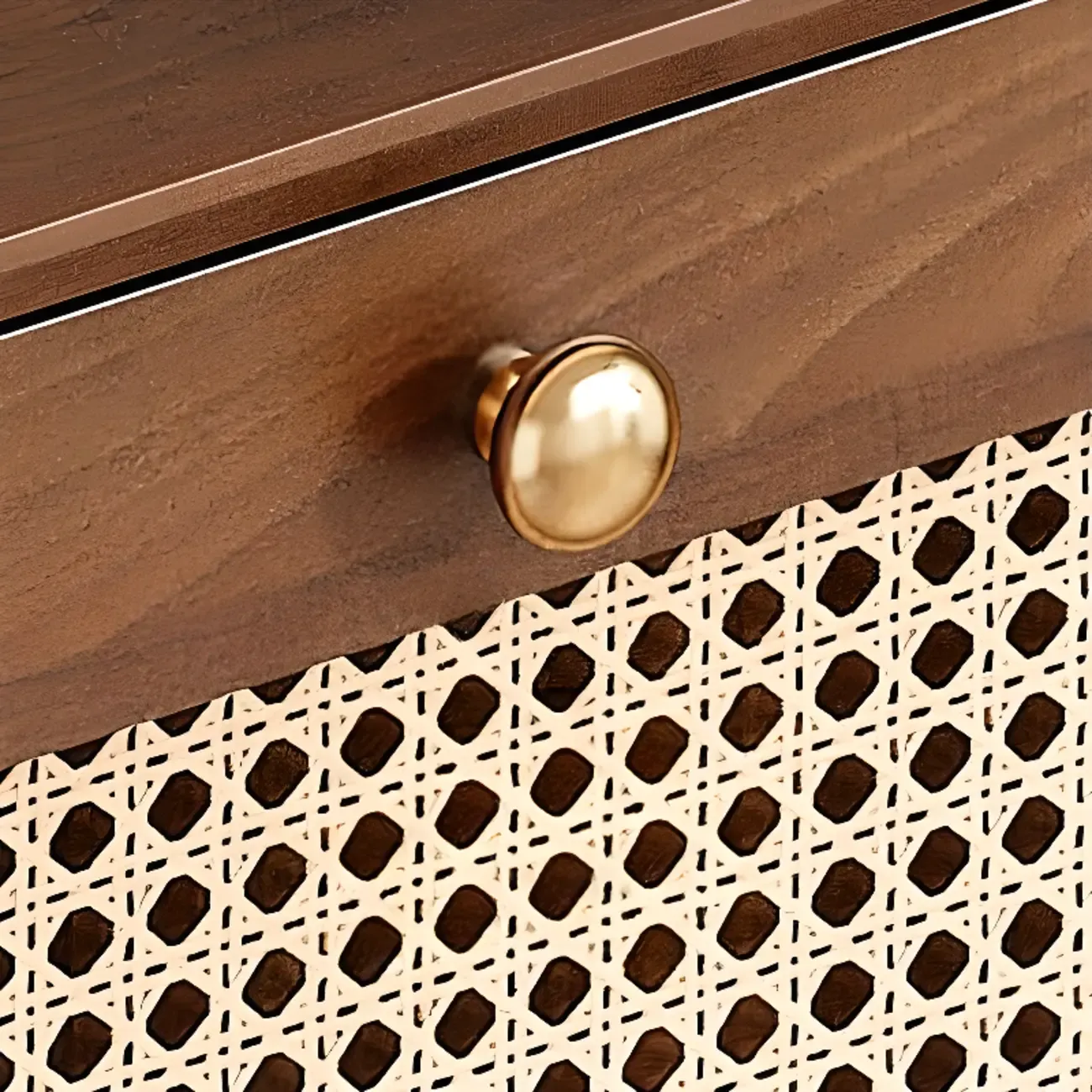 Bohemian Slim Brown Drop-Front Wood Shoe Cabinet