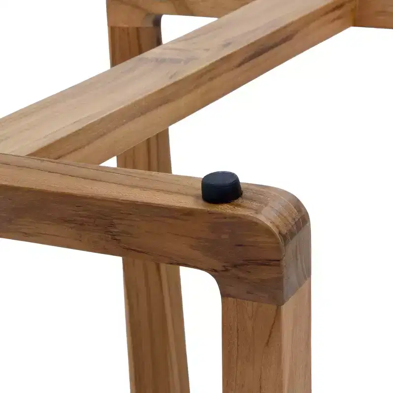 Sunnydaze 19 Solid Teak Wood Shower Bench with Ergonomic Curved Design