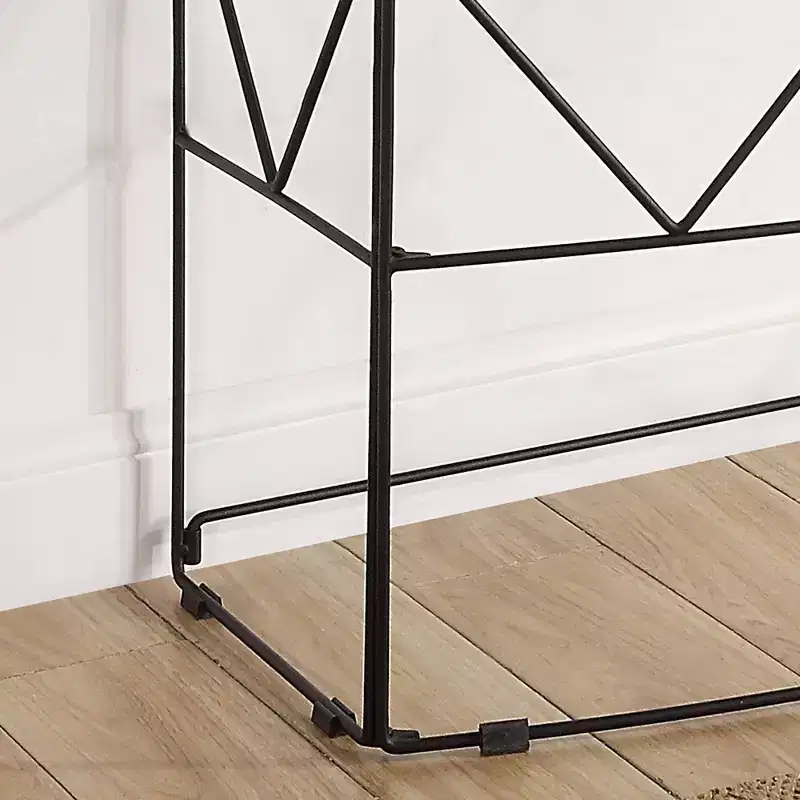 Drixol Rectangle Sofa Table Walnut - miBasics: Steel Frame, MDF & Wood Veneer, 30" High, Narrow Profile