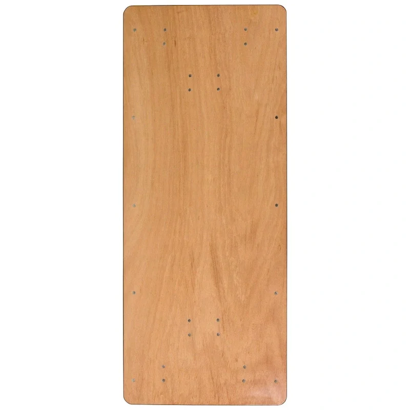 6-Foot Rectangular Wood Folding Banquet Table with Clear Coated Finished Top - 72D x 30W x 30.25H