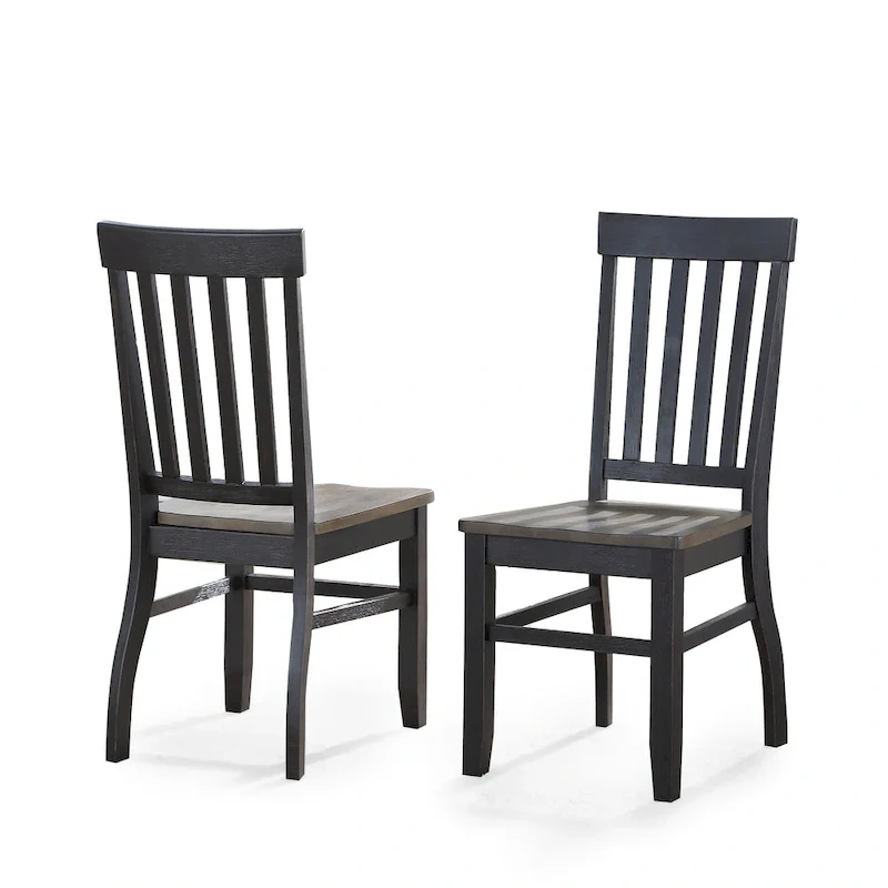 Steve Silver Ralston Two-Tone Ebony and Driftwood Dining Chair,Set of 2