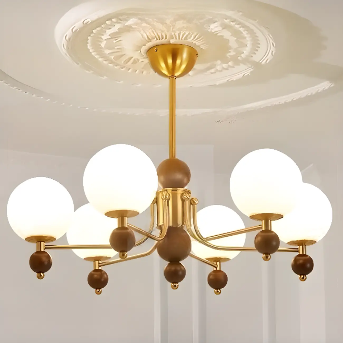 Modern Stylish Black Nickel Glass Globe Chandelier