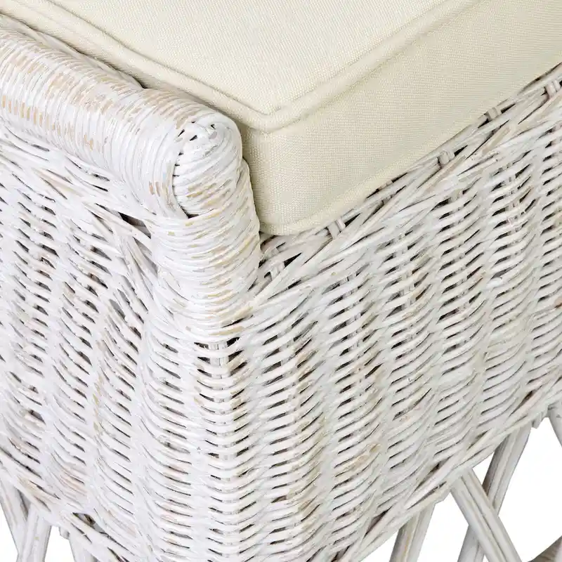 Natural Woven Rattan Dining Chair with Cushion