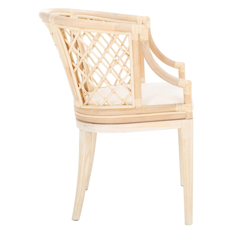SAFAVIEH Theona Rattan Lattice Arm Chair - 22.3 W x 23 L x 31.3 H - 22Wx23Dx31H