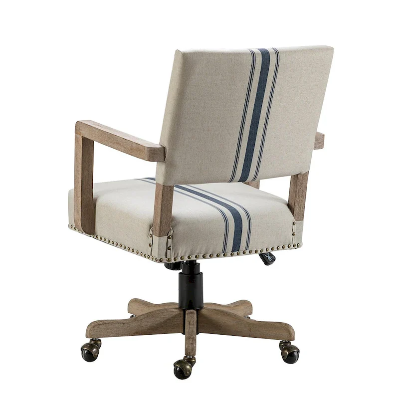 Mid-Back Swivel Height-Adjustable Task Chair with Nailhead Trim
