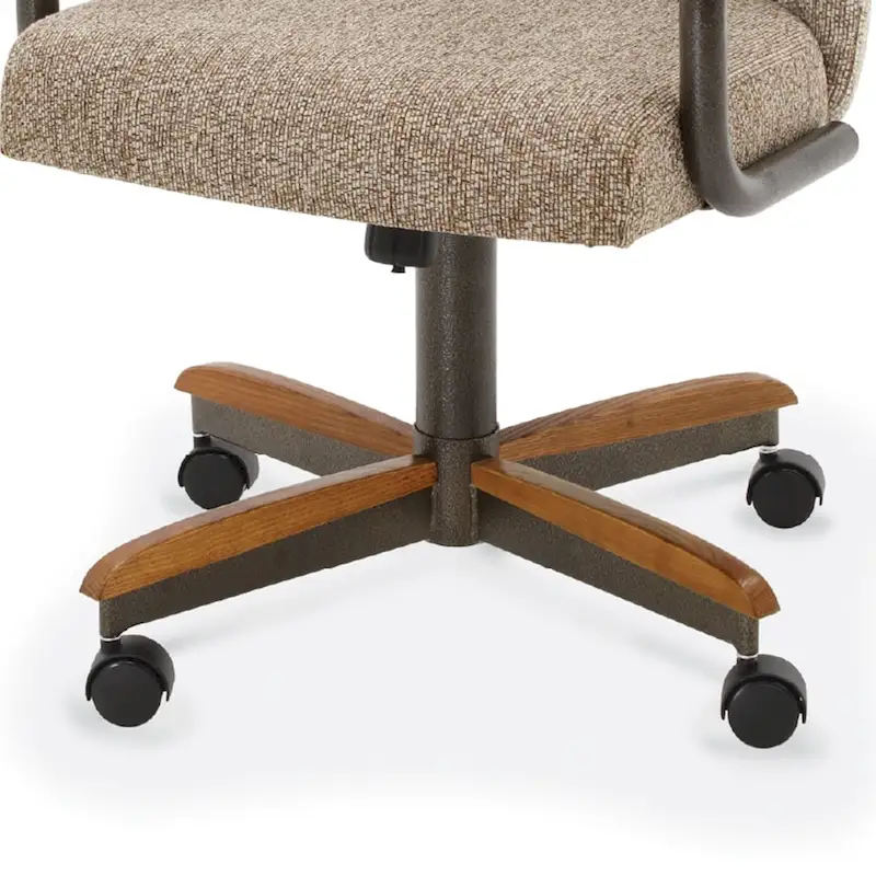 Chromcraft Douglas Caster Dining Chairs in Chestnut, Gray Finish (Set of 2)