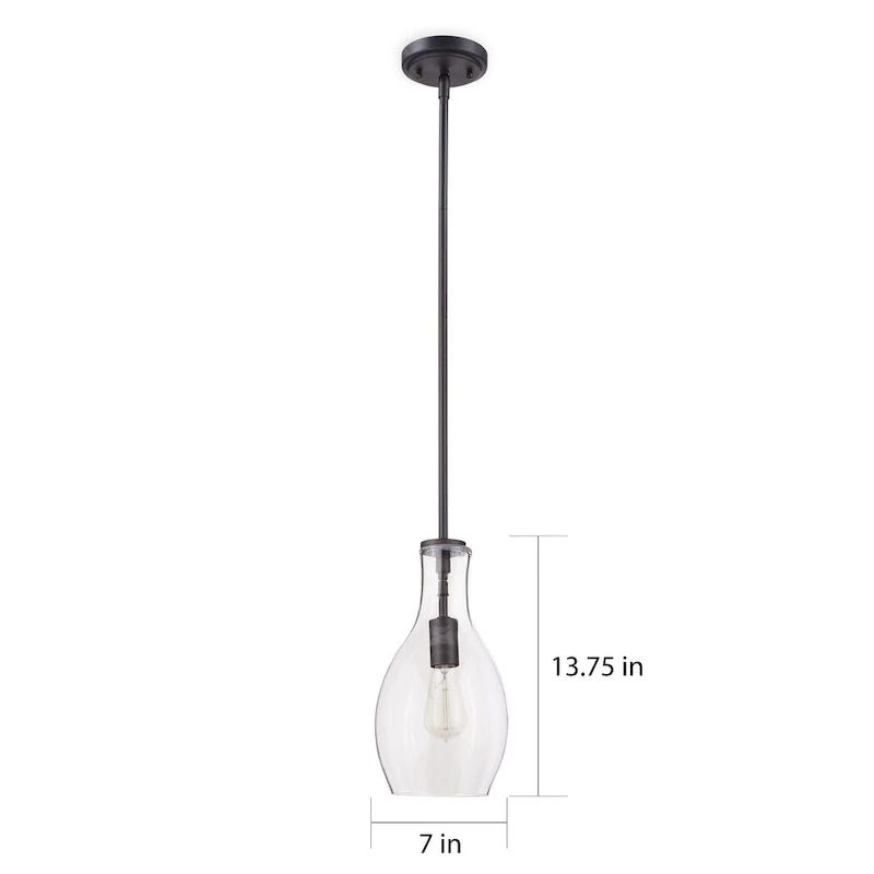 Kichler Lighting Everly Collection 1-light Olde Bronze Pendant 7 inch Diameter