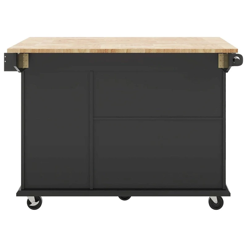 Merax 53.9 Width Rolling Kitchen Cart on Wheels with Drop Leaf