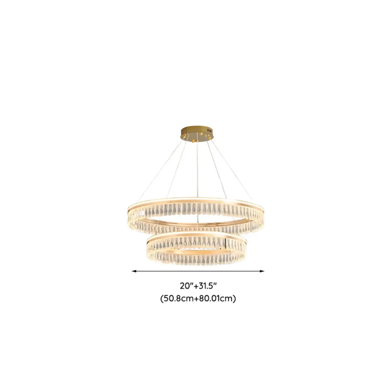 Dimmable Circle Gold Crystal Modern LED Chandeliers