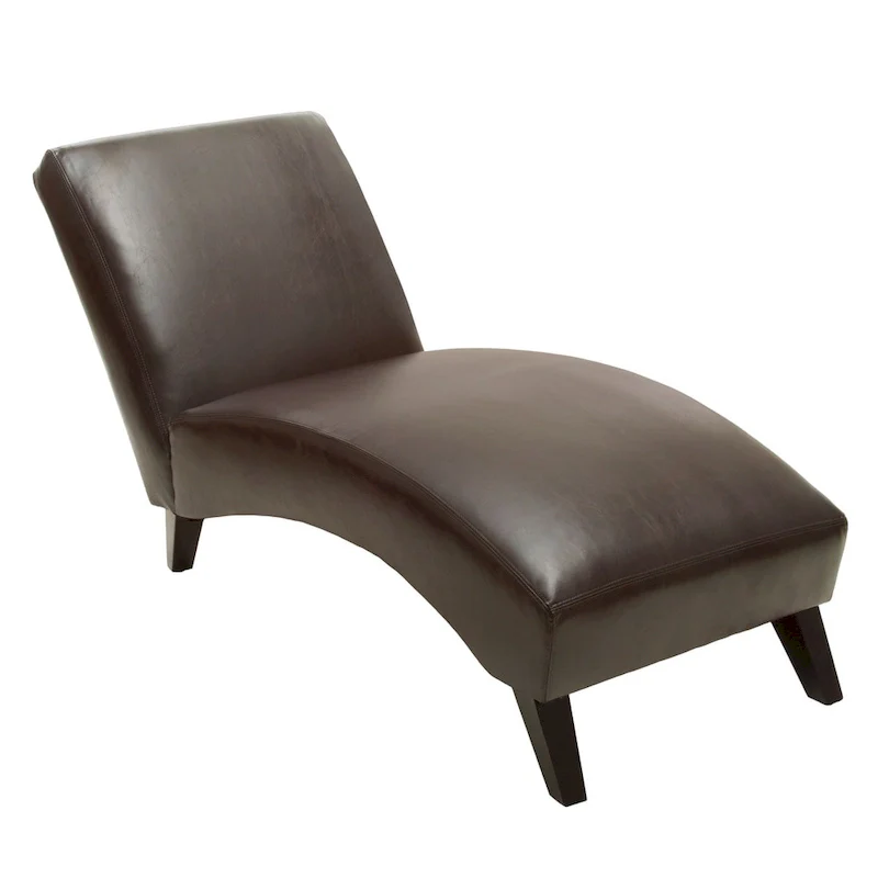 Finlay Leather Chaise Lounge by Christopher Knight Home