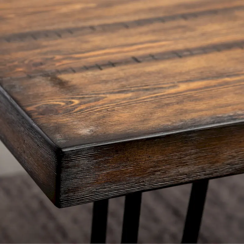 6-Piece Industrial Dining Set with Rectangular Table & Linen Chairs