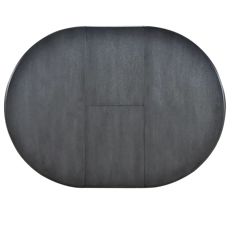 5-Piece Wooden Dining Table Set with Round Extendable Table & 4 Chairs