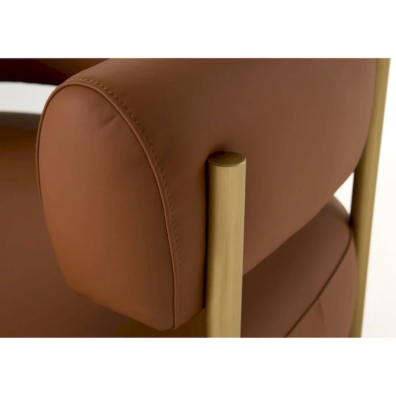 Modrest Ozona Modern Rust Leather Accent Chair