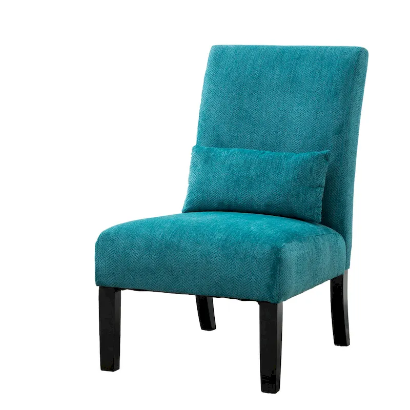 Teal Blue 31.75 High Back Polyester Accent Chair