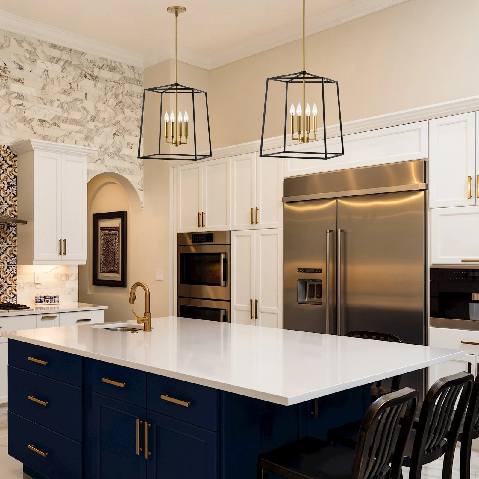 Bellevue 18 4-Light Modern Farmhouse Lantern Pendant Light