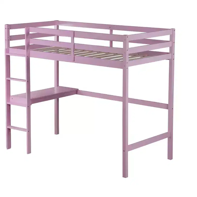 MAYEERTY Twin Bed Frame Upholstered Faux Leather Kid-Friendly No Box Spring Needed