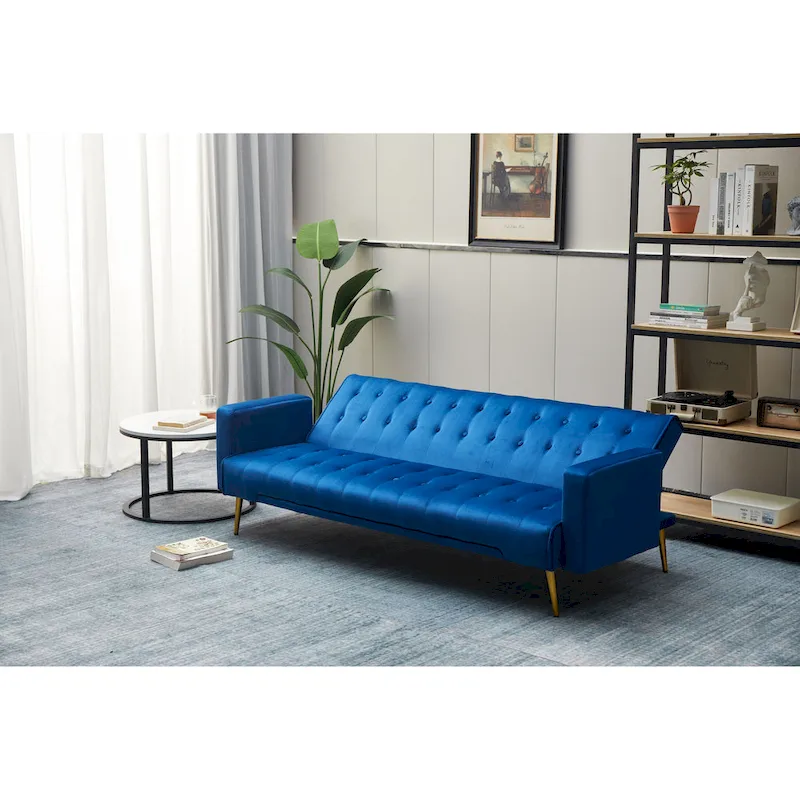 75 Wide Tufted Velvet Convertible Sleeper sofa