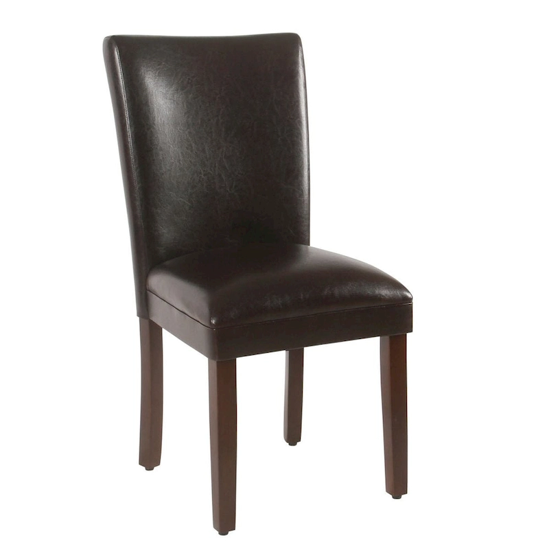 Homepop Parsons Dining Chair - Brown Faux Leather - set of 2