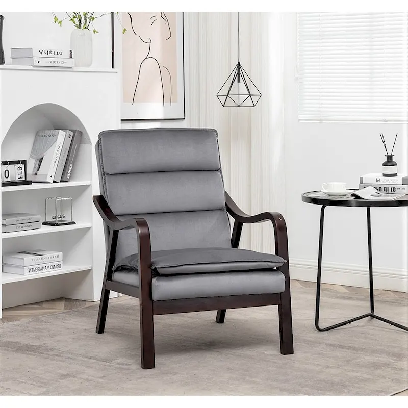 Clovis 24.8 Wide Mid-Century Modern Velvet Armchair