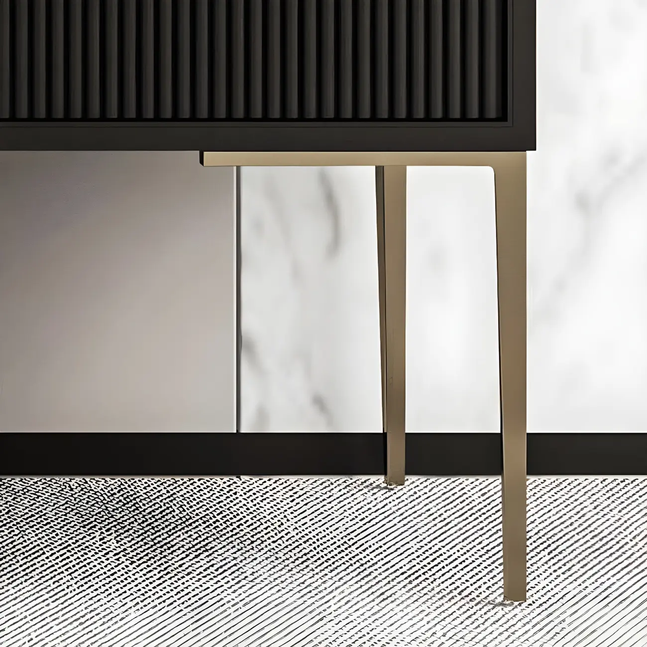 Elegant Espresso Wood Buffet Table with Drawers