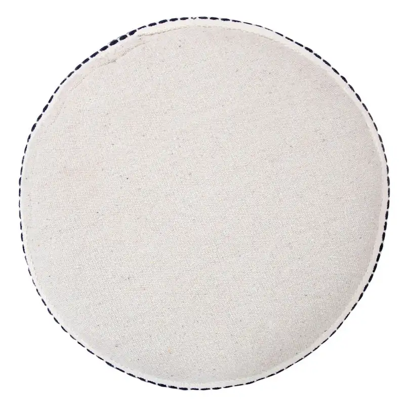 HomeRoots 18 Blue 100% Cotton Ottoman