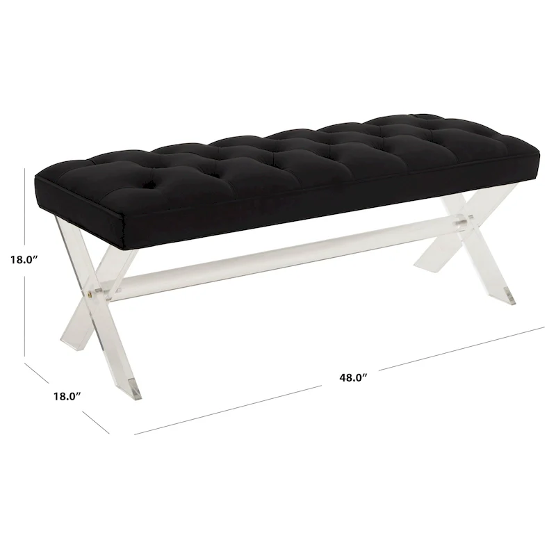 Acrylic Bench - 48 In W x 18 In D x 18 In H - 48Wx18Dx18H