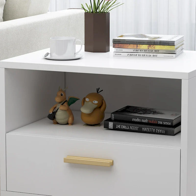 One Drawer Nightstand With One Open Shelf