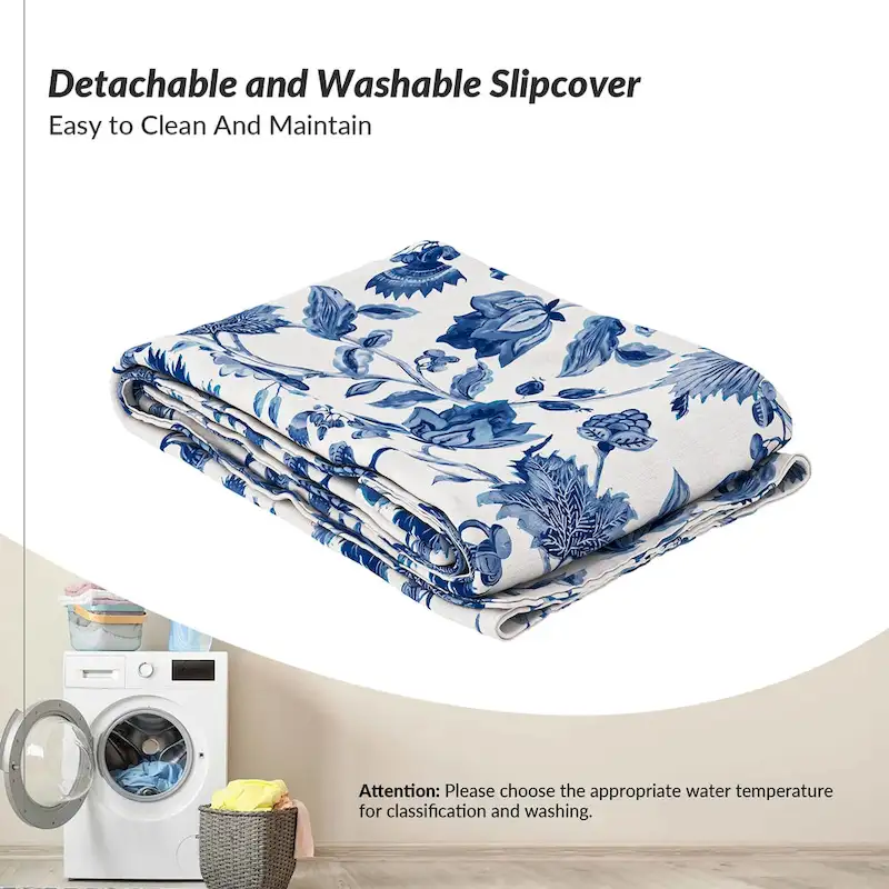 Falk Upholstered Farmhouse Armless Chair with Slipcover and Solid Wood Legs by HULALA HOME