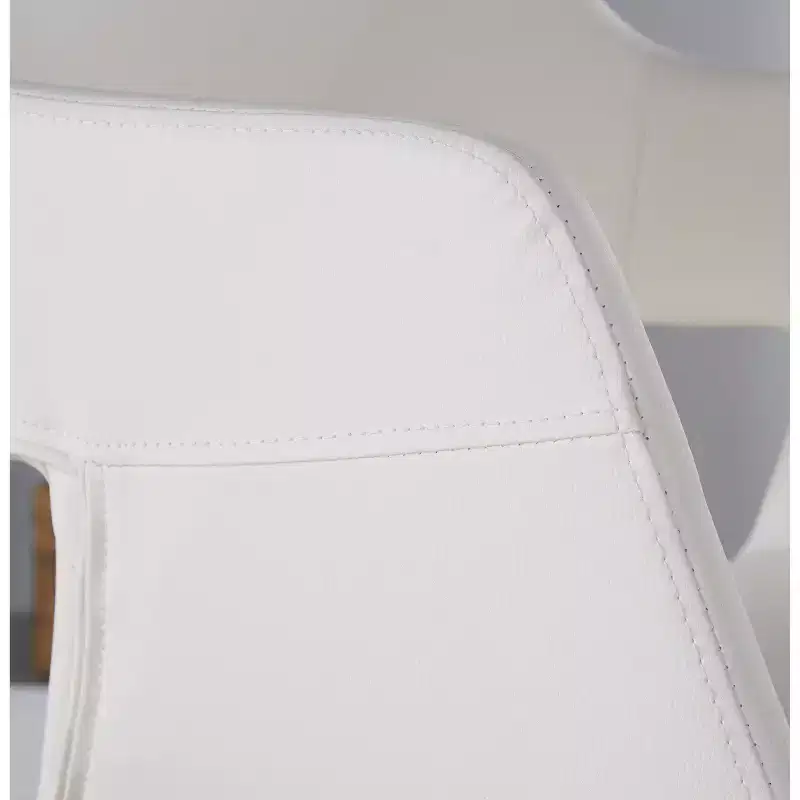 LumiSource Set of 2 Margarite Dining Chair Black PU Metal/White
