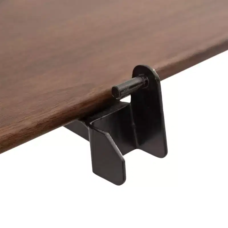 Kate and Laurel Atwood Wall Shelf, Black and Walnut Brown, 32x10x30