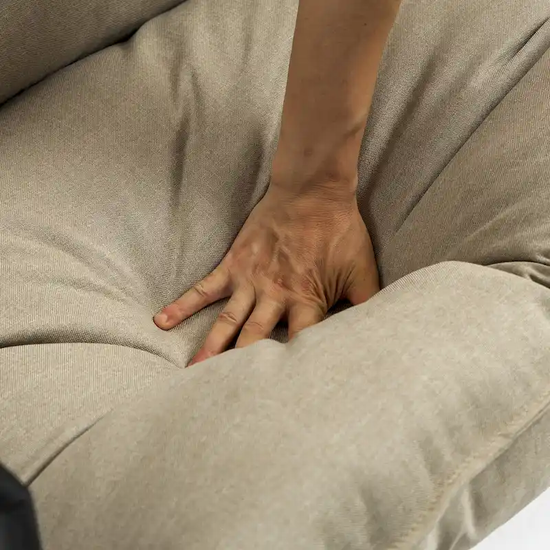 Metal Framed Accent Chair Sling Armchair with Bag Cushion