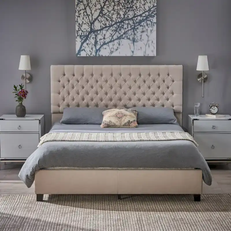 Kaelyn Upholstered Tufted Queen Bed Set by Christopher Knight Home