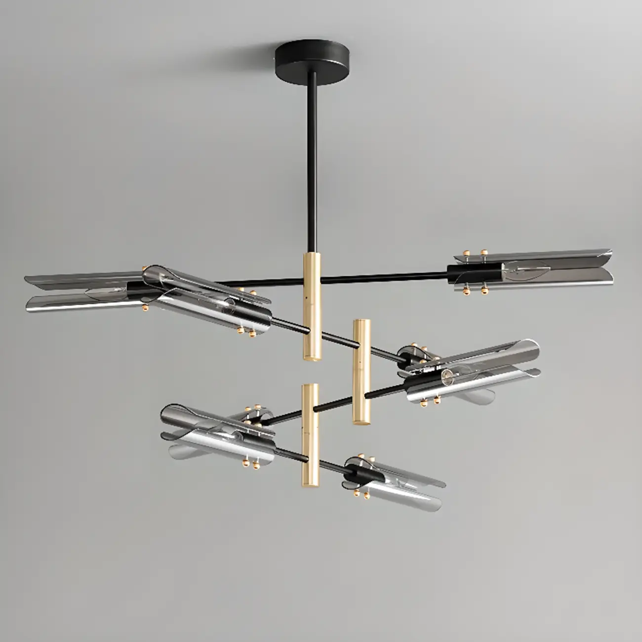 Modern Industrial Linear Chandelier with Adjustable Height