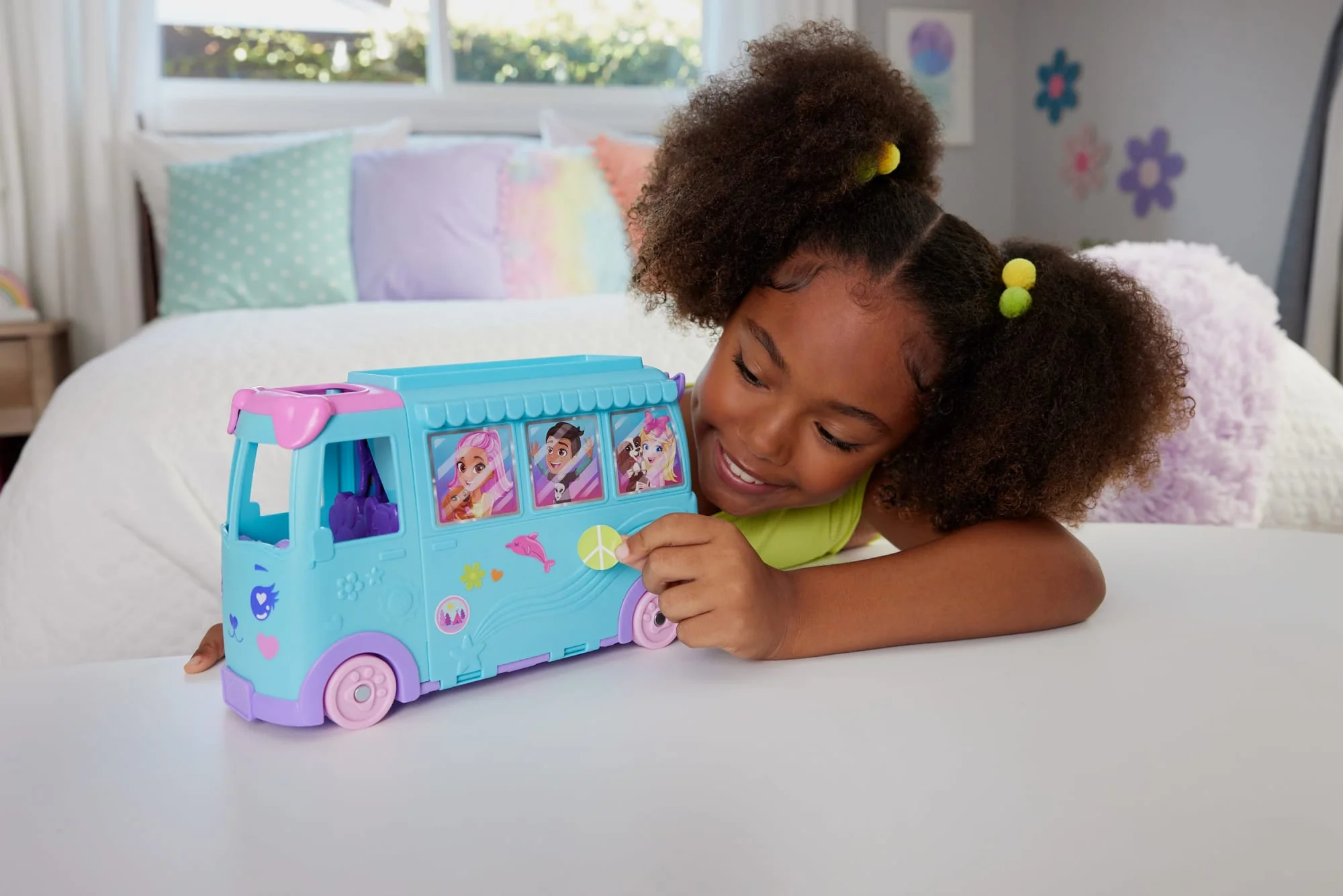 Polly Pocket Pet Mobile Adventure Playset With Micro Dolls & Transforming Camper Van, Pets & Toy Car