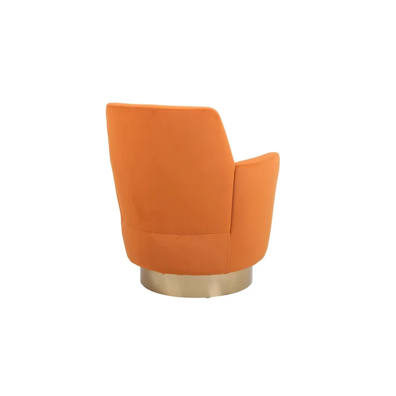 Velvet Soft Fabric Swivel Barrel Chair - 28.3 x 29.3 x 32.7