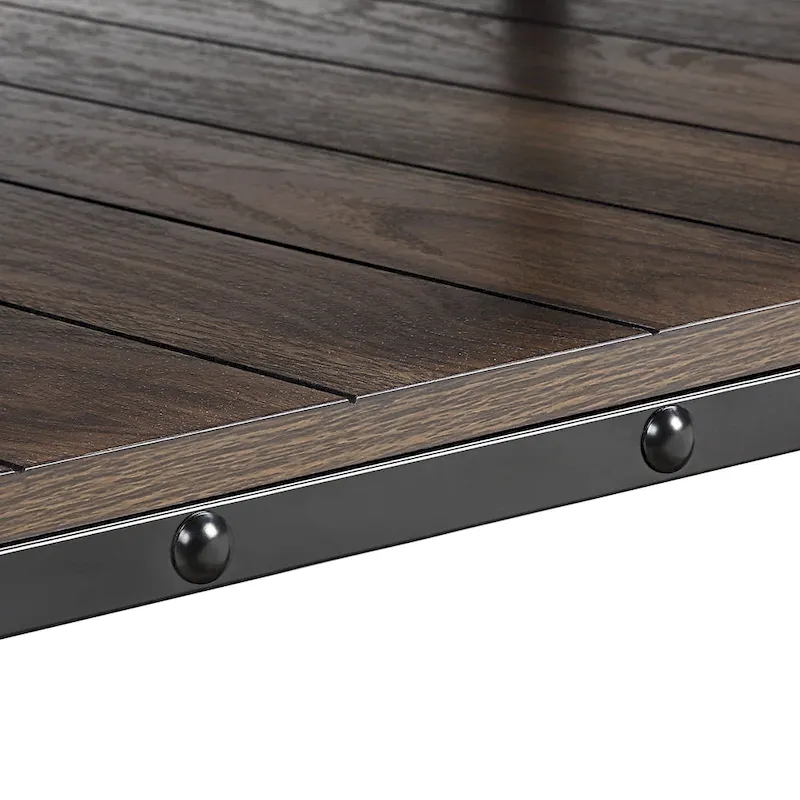 Farmhouse Steel 2-Piece Coffee Table Set with Shelf