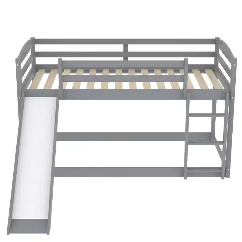 Whisen Twin over Twin Bunk Bed with Convertible Slide and Ladder