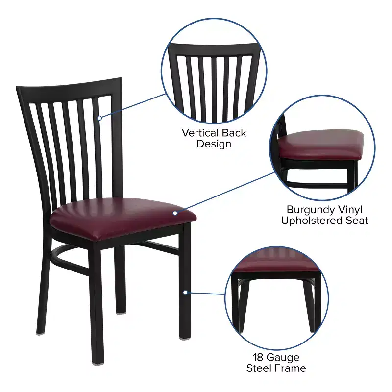 Flash Furniture Black School House Back Metal Restaurant Chair