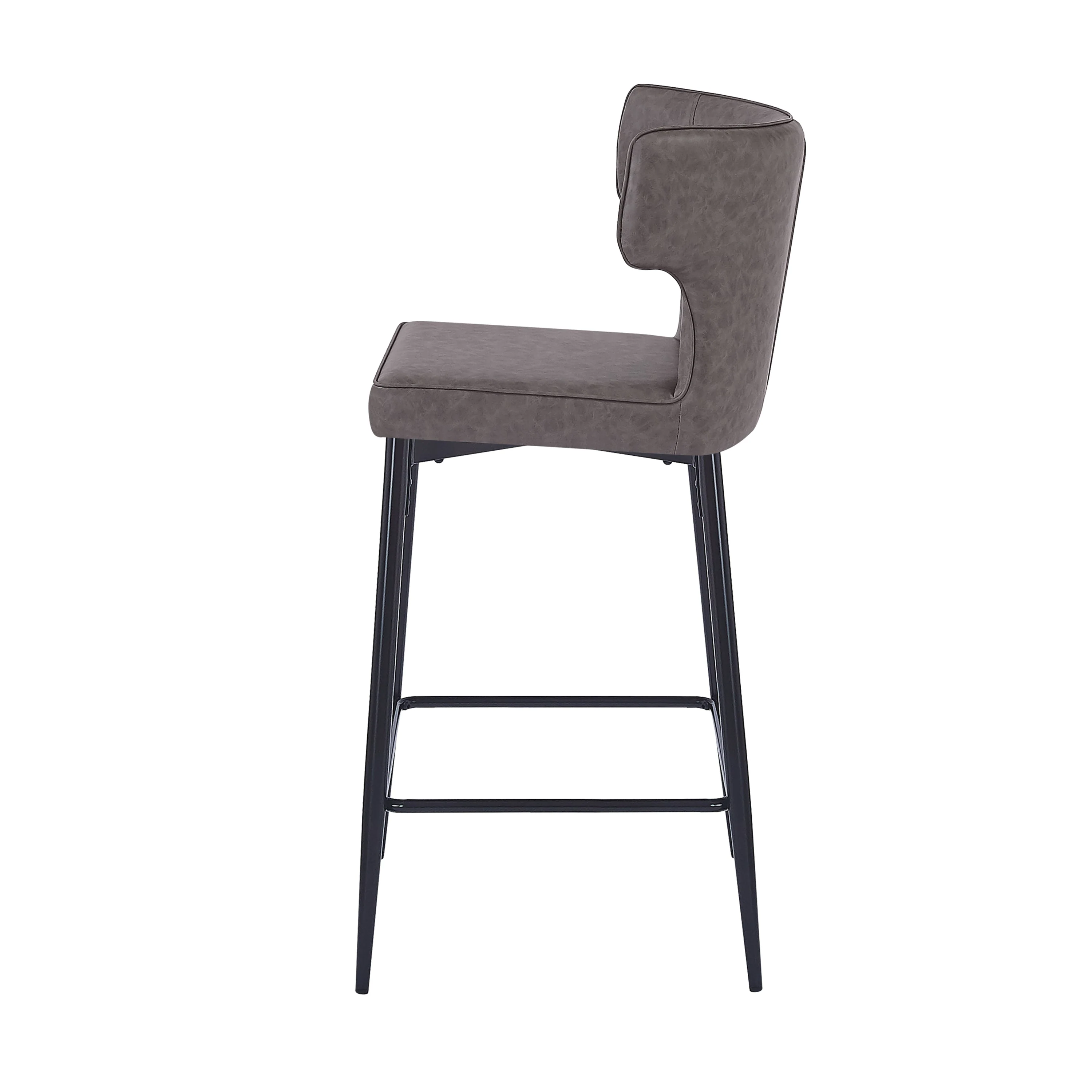 Set of 2 Modern Counter Stools PU Leather Bar Chairs